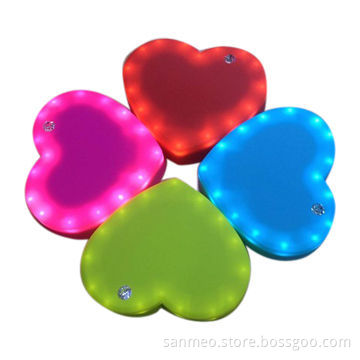 LED Light Portable Power Bank, 4,400mAh Attractive Heart Shape External Travel Charger for Phones
